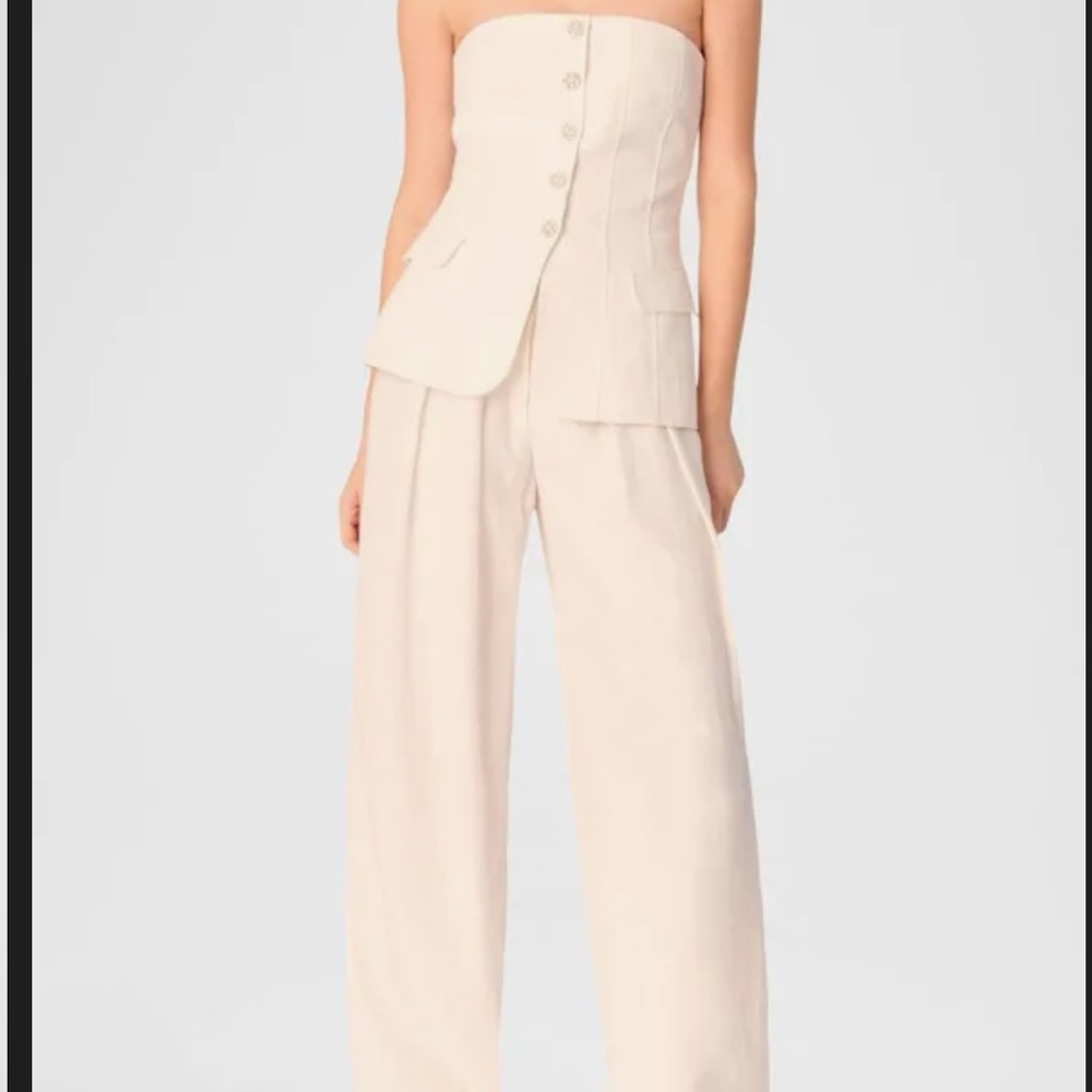 Maje Cream Strapless Top